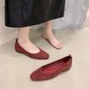 Fashion Low Heel Shoes Autumn New Square Toe Shallow Suede Slip-on Soft Sole Non-slip Wear-resistant Single Shoes