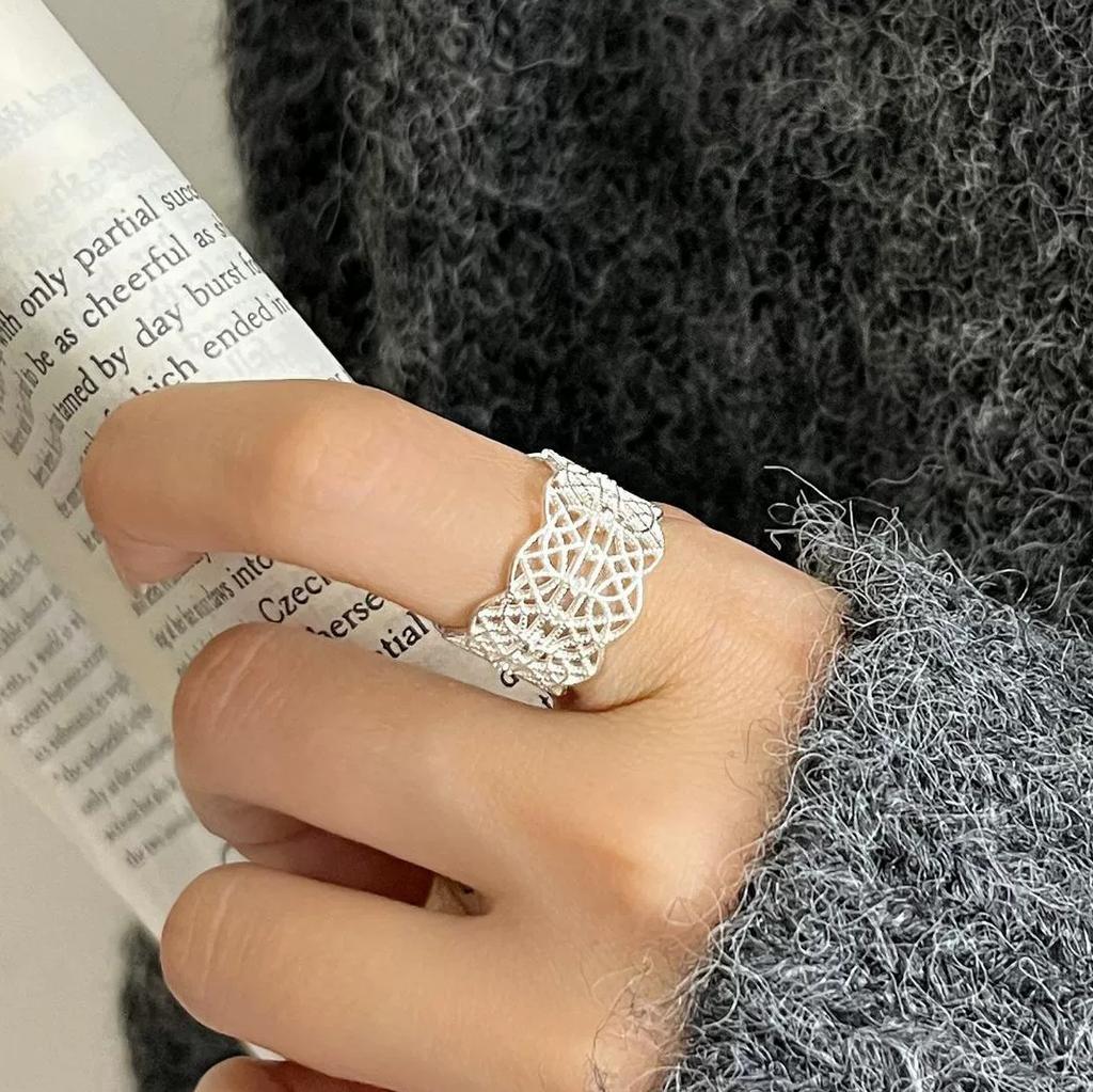 Sam Panda Кольца 925 пробы для женщин Простые Геометрические Ручной работы Неправильные Ретро Кольцо Золотой Циркон Аллергия Для Подарка на День Рождения