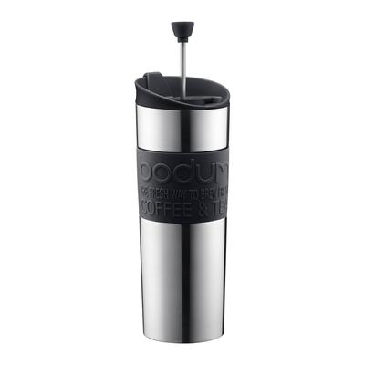 Френч-пресс Bodum Insulated Travel Coffee and Tea Black от Bodum Кружка из нержавеющей стали, 0,45 литра, 15 унций, [предмет]