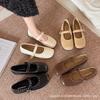 2025 Spring Korean Version of the New Mary Jane Single Shoes for Women, Comfortable with Skirts, Retro One-word Buckle Commuter Single Shoes for Women