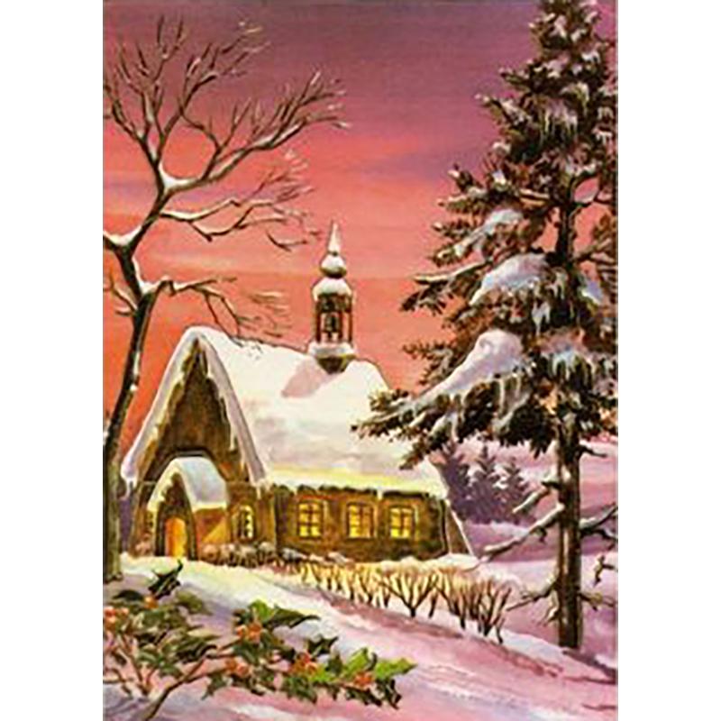 DIY Snow Winter 5D Diamond Painting Full Round Drill Scenic Diamond Embroidery Cross Stitch Mosaic Kits Wall Art Home Decor