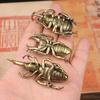 Vintage Beetles Decorate Statues Solid Metal Animals Insects Decorate Miniature Statues Long Horns Decorate A Desk In A Home