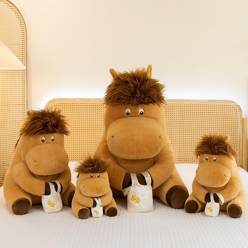 Adorable New Style Plush Working Pony Toy Cuddly Stuffed Animal Pillow Gift For Girls