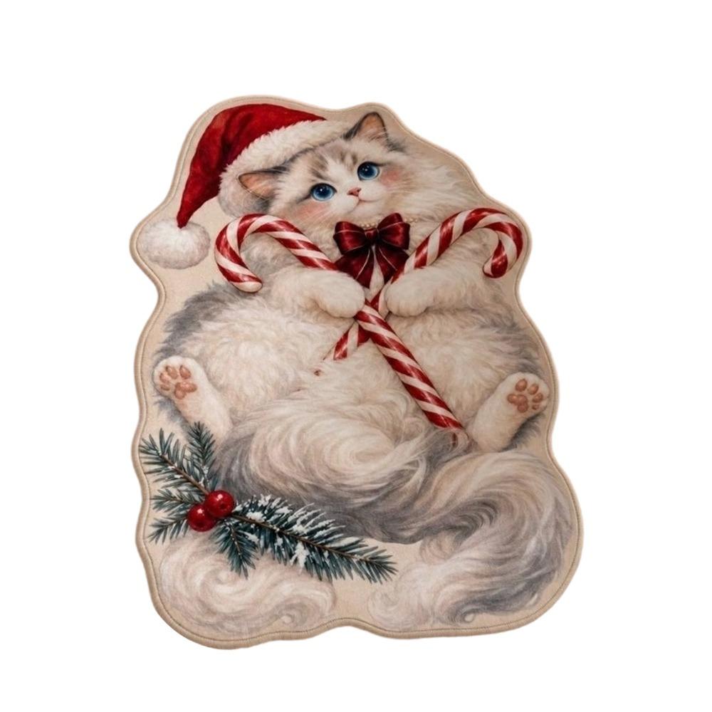 Cat Dog Decor Christmas Doormat Irregular Shape Door Mat Christmas Welcome Mat Holiday Home Decor