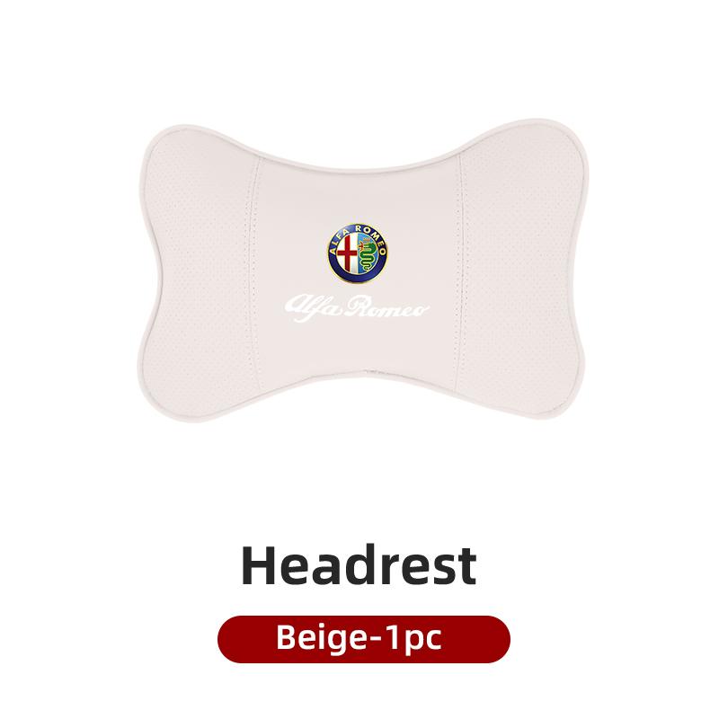 LMRGZ1 Leather Car Seat Neck and Back Pillow Breathable Accessories For Alfa Romeo 159 Giulietta Giulia 147 Mito 156 166 GT