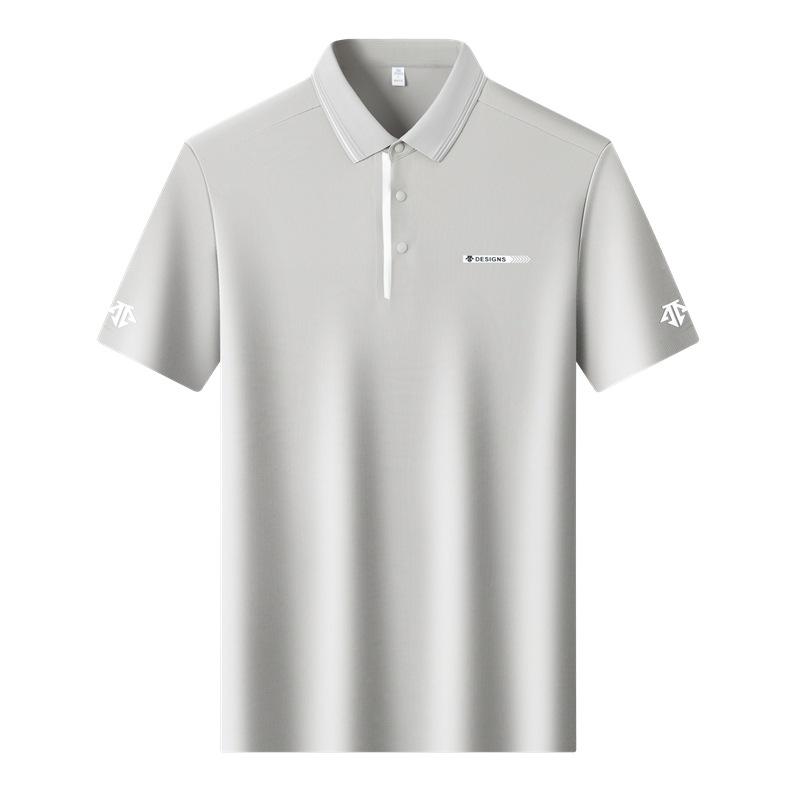 Мужская футболка с коротким рукавом, свободная, средне-зеленая, с отложным воротником, деловая повседневная рубашка поло, одежда для отца, высококачественный топ