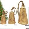 Set of 3 Rustic Black Style X-Large Bells Handmade Giant Metal Harmony Christmas Hanging Cow Bells Complete Set On Jute Rope