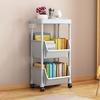Movable Storage Rack Multifunctional Storage Organizer with 360 Degree Rotating Wheels Trolley