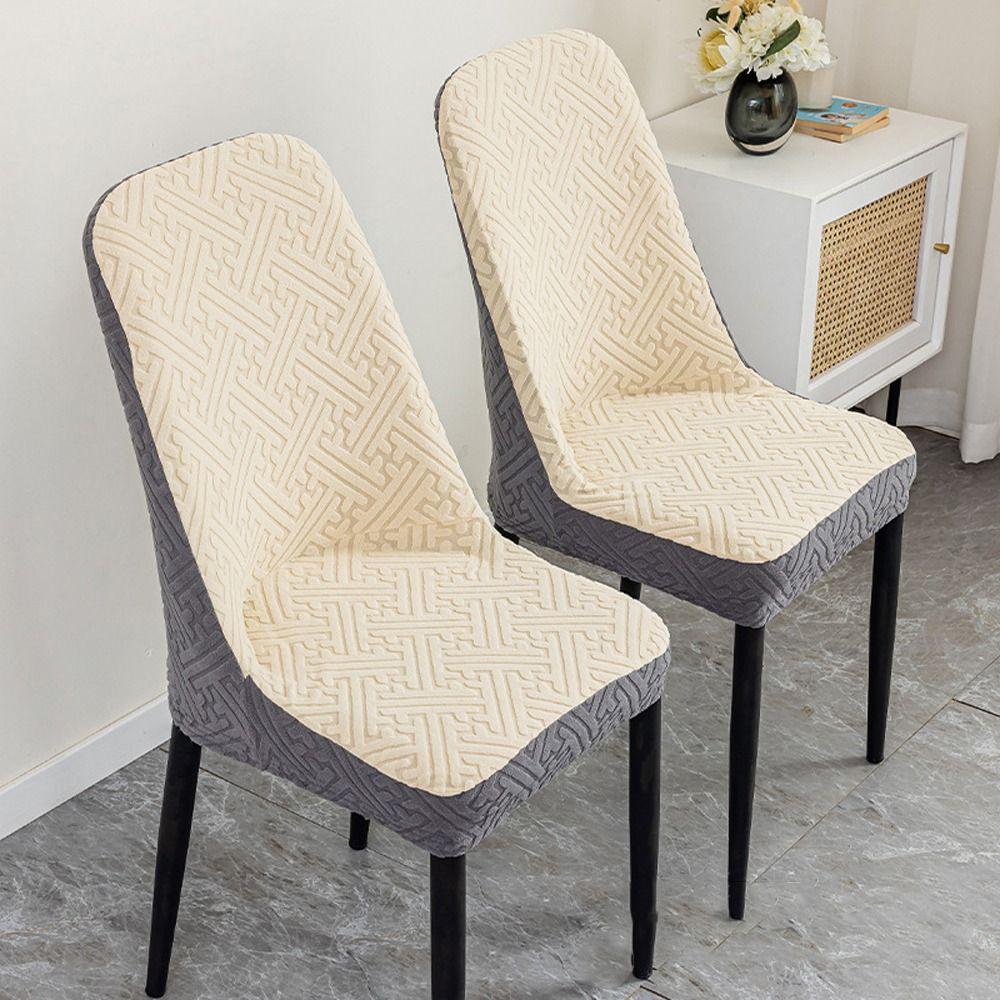 All-inclusive Jacquard Dining Chair Cover Anti-slip Chair Slipcovers Backrest Cover Wedding Party