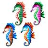 Sea Horse Animal Wall Decor Metal Large Hippocampus Wall Art Decoration Hanging Bright Color Home Ornament Aquarium X3UC