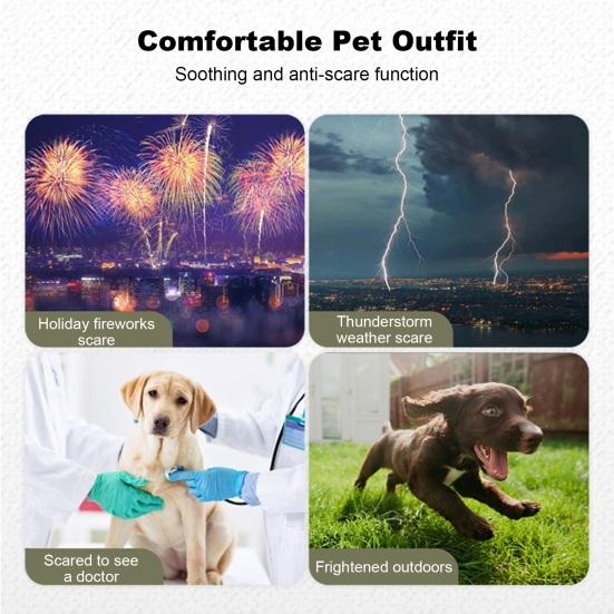 Жилет от беспокойства у собак со светоотражающими полосками, регулируемая успокаивающая рубашка для собак, дышащая, успокаивающая