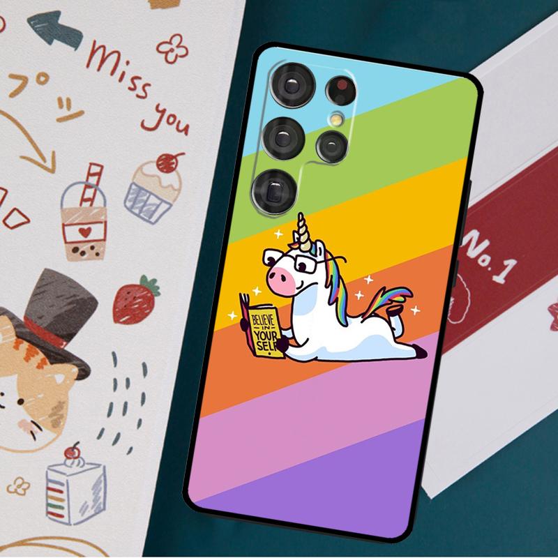 Чехол с изображением мультяшного радужного единорога для Samsung Galaxy S23 S21 S22 Ultra Plus S20 FE Note 20 Note 10 S8 S9 S10 Plus
