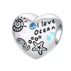 Новые шармы в форме сердца Медная цветок Вечная любовь Бусины Подходят для оригинальных браслетов Ожерелье Для женщин DIY Ювелирный подарок