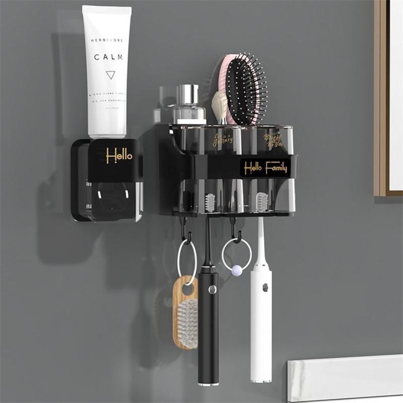 Аксессуары для ванной комнаты, органайзер, держатель для зубных щеток, автоматический дозатор для зубной пасты, держатель для зубных щеток, настенное крепление, набор инструментов
