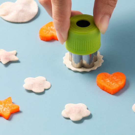 12Pcs Fruit Vegetable Cutter Shapes Set Mini Cookie Cutters Fruit Cookie Pastry Stamps Mold Reusable Food Shape Cutter Kit Kitchen Helper