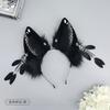 Handmade Faux Fur Animal Ear Headband Cosplay Party Halloween Dark Gothic Costume Accessory