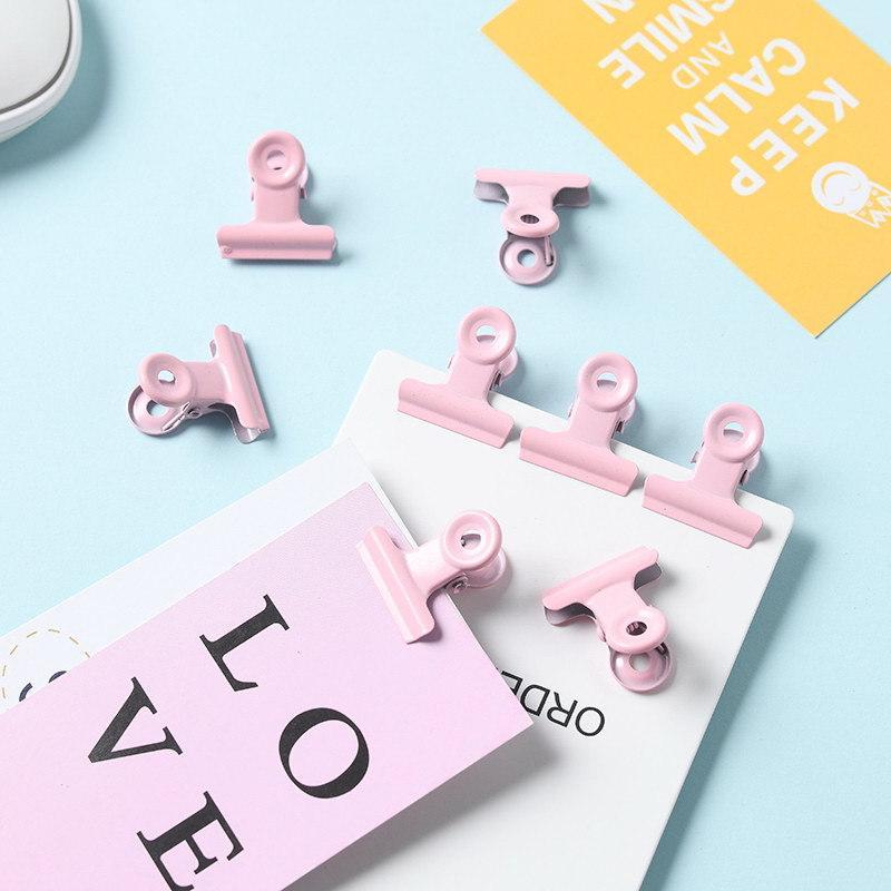 8Pcs Macaron Color Metal Binder Clips Lightweight Paper Fastener Clamps for College Student Dorm Stationery