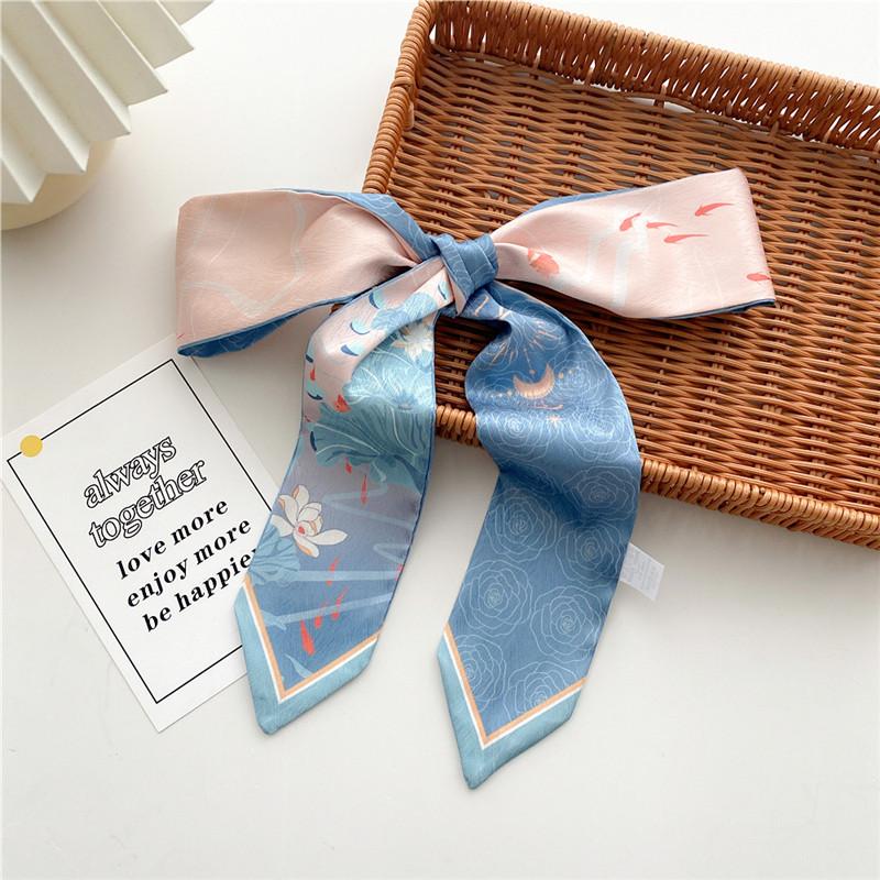 Thin Narrow Long Scarf Spring Autumn Bag Waist Belt Ribbon Hair Tie Scrunchies Headband Scarves Neck Wraps Neckerchief Headscarf