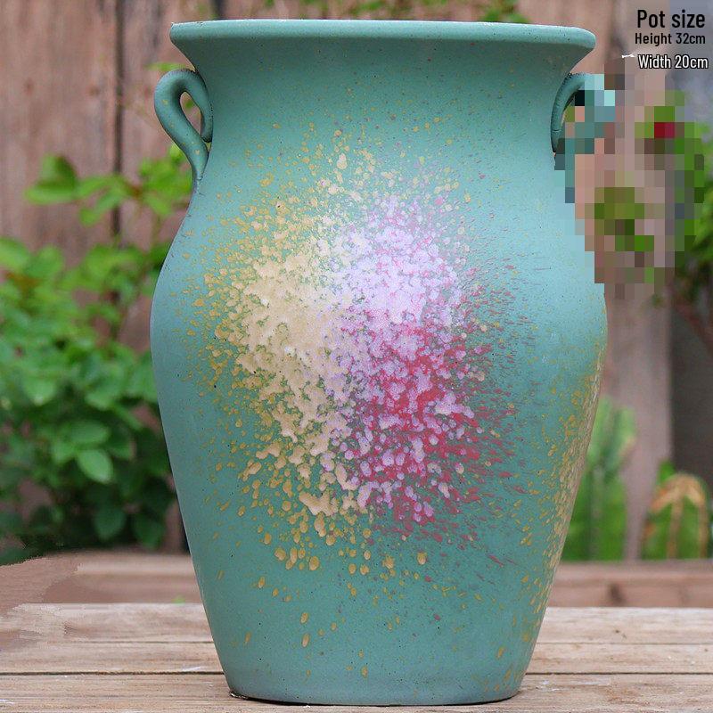 Большой керамический горшок ручной работы для суккулентов и орхидей - Дышащий, Грубозернистый глиняный горшок для бонсай