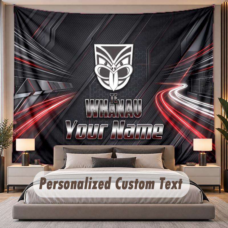 Custom Name Text Tapestry Wigan Warriors Personalized Polyester Wall Tapestry For Bedroom And Room