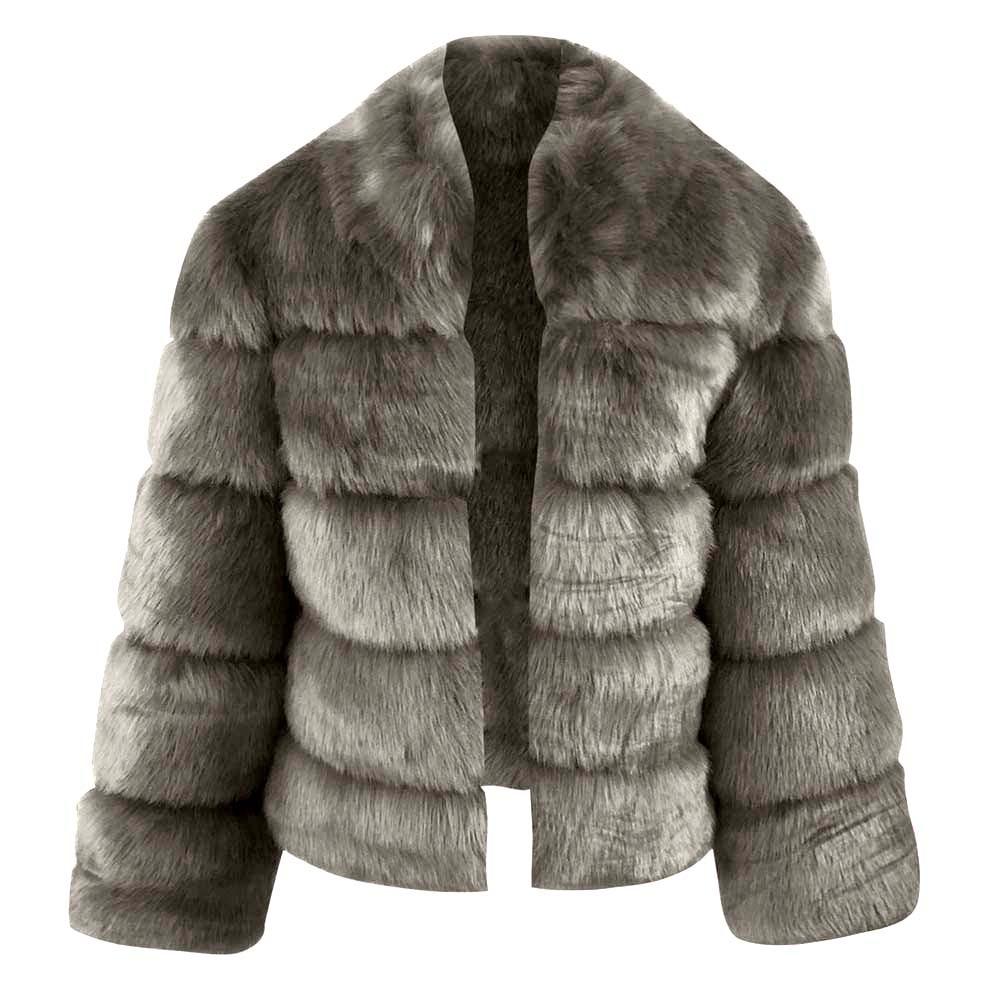 Women Fashion Luxury Faux Coat Stand Winter Warm Overcoat