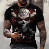 Men's 3D Printed T-Shirt Fashion  Style O-Neck Short-Sleeved Tops Skull Pattern Men's T-Shirt Oversized Tee Men's Clothing