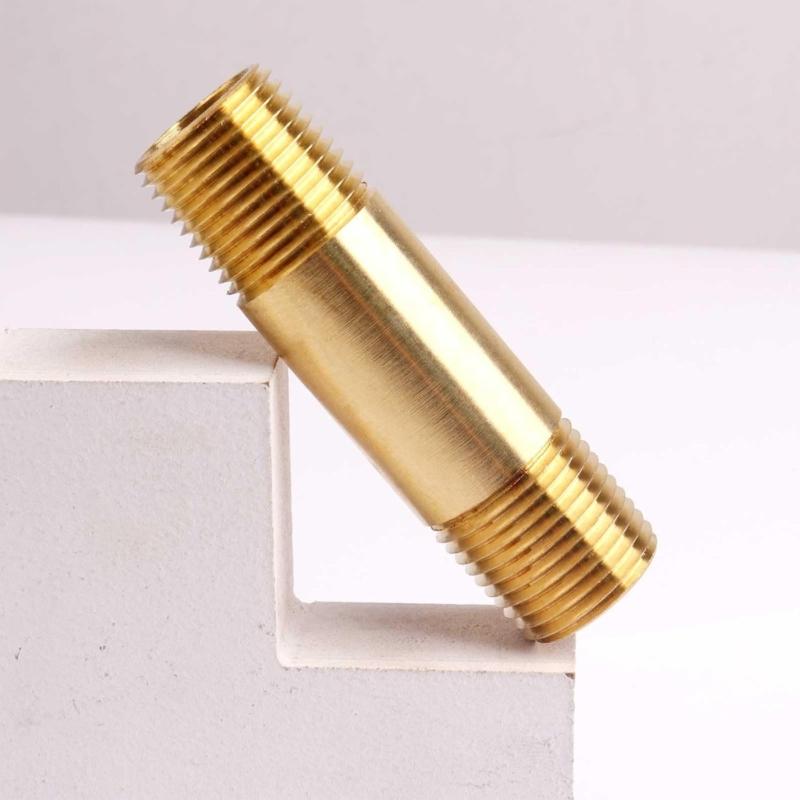 Heavy Type Brass Pipe Connector Solid Brasses Male To Male Threaded Pipe Fitting for Fuels Water and Air Systems
