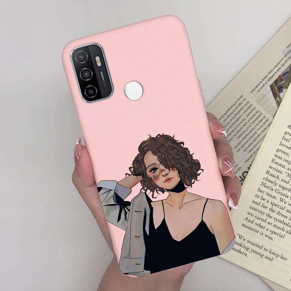 Чехол для OPPO A53S 2020 Мультяшный Coque Сердце Нарисованный Силиконовый Задняя Панель Телефона Для oppo a53s A 53s A53 s oppoa53 2020 Чехол-Ракушка