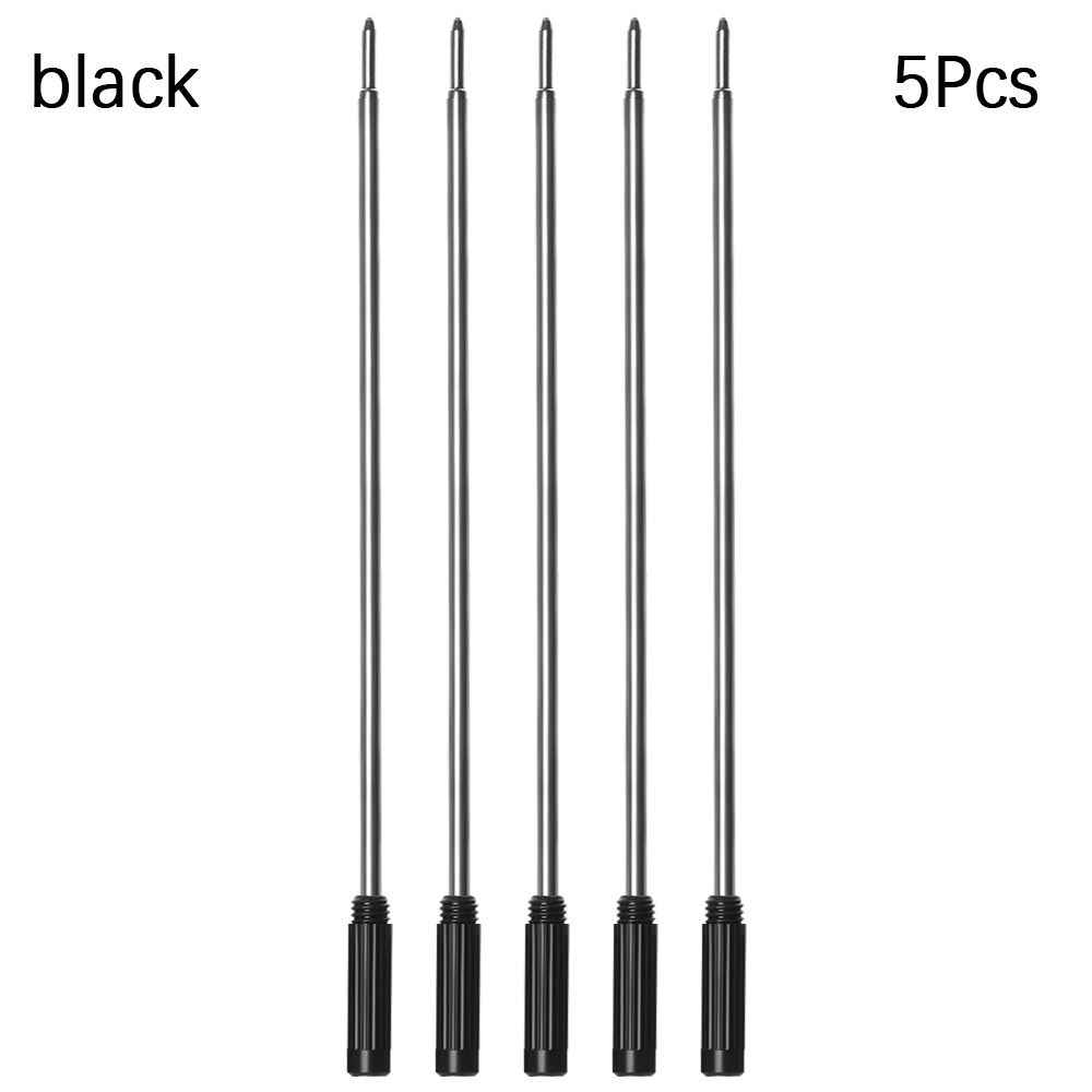 5 pcs/lot School Signature Writing Tool Ballpoint Pen Refills Metal Blue/Black Ink Medium Nib Core