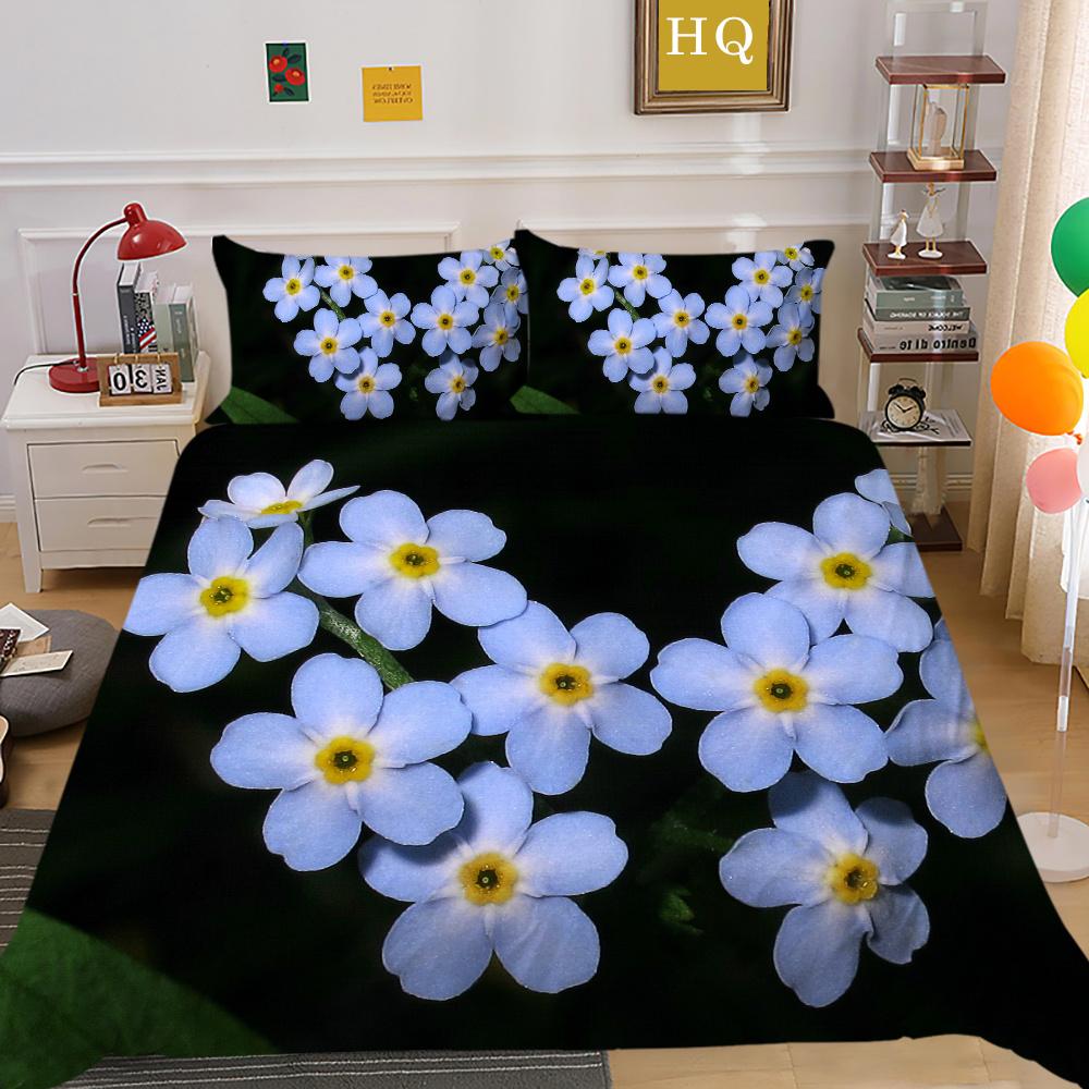 Домашнее постельное белье с цветочным принтом, полноразмерные покрывала из микрофибры, высокое качество, дизайн, декор для спальни для девочек