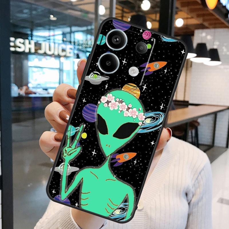 Эстетичный мультяшный космический пришелец Чехол для Xiaomi Redmi Note 14 Pro 10 11 12 13 15 Pro Plus Redmi 15C 14C 10C 12C 13C 15