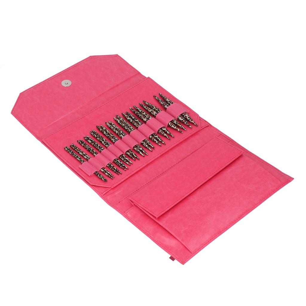 Набор спиц для вязания Съемные круговые спицы с леопардовым принтом Кнопки для вязания свитера