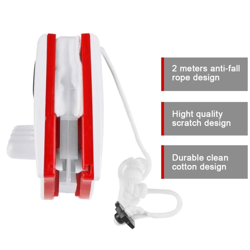 Магнитный очиститель оконного стекла Магнитная щетка для стекла Магнит стеклоочистителя Инструмент для чистки наружных окон Бытовой инструмент для чистки Сменная ткань