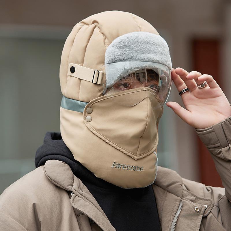 Зимняя ветрозащитная хлопковая шапка-ушанка 2024 года для мужчин и женщин - толстая, теплая в стиле Lei Feng