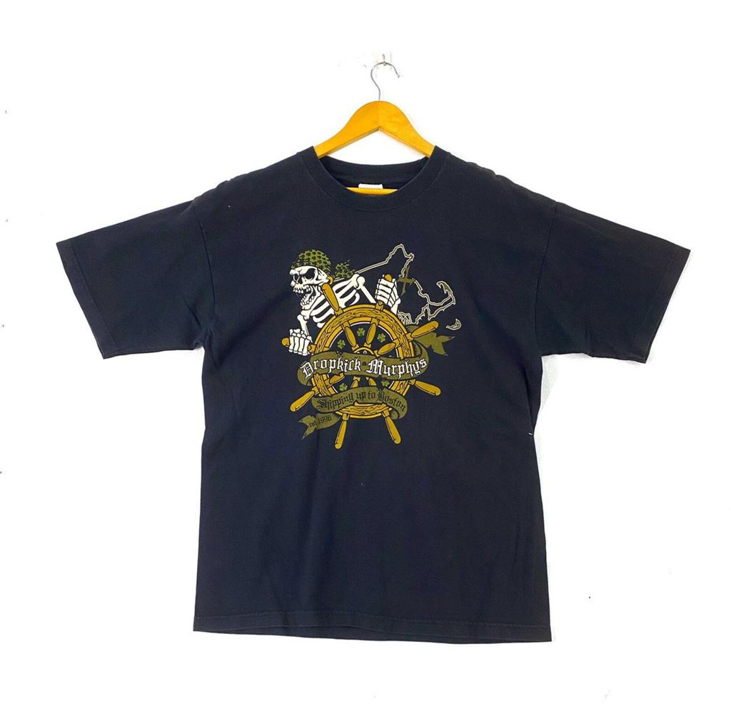 Vintage 00s dropkick murphys shipping up to boston big logo nice design american celtic punk rock band album tour singles promo t-shirts