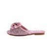 Тапочки-сандалии Принцессы Эльзы, новый летний стиль для девочек, сандалии на плоской подошве, мягкая и нескользящая обувь для маленьких девочек и детей постарше