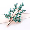 Exquisite High -End Brooch Leaf Crystal Glass Rhinestone Plant Branch Pin Female Fashion