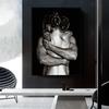 Черно-белый ню поцелуй влюбленных холст живопись современное эстетическое искусство плакаты принты настенная картина свадьба гостиная настенные картины украшение