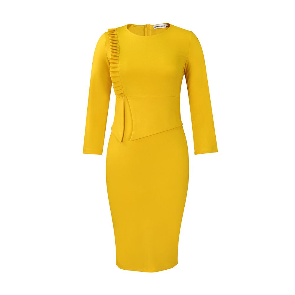 Women's Autumn and Winter Dress Temperament Elegant Office Plus Size Dresses