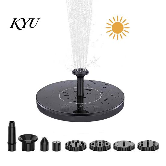Bird Bath Fountain Pump Solar for Bath, Powered with Multiple Water Nozzles, 5.12" Floating Garden Pond Pool Fish Tank Automatic Feature