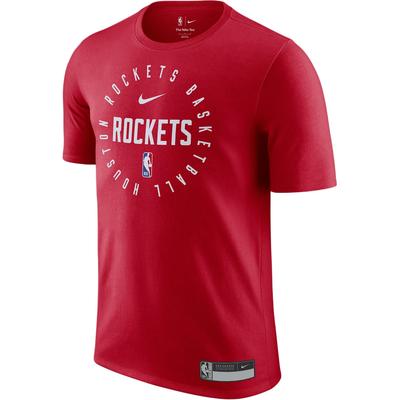Футболка с коротким рукавом и круглым вырезом Dri-Fit NBA Houston Rockets с буквенным принтом, мужская, университетско-красная, HF1422-657