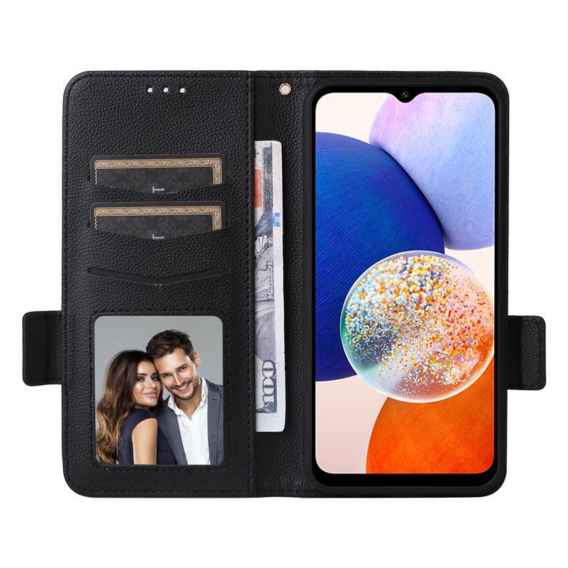 Чехол для телефона Samsung A15: Кожаный чехол с держателем для карт, подставкой и ремешком для моделей 4G/5G