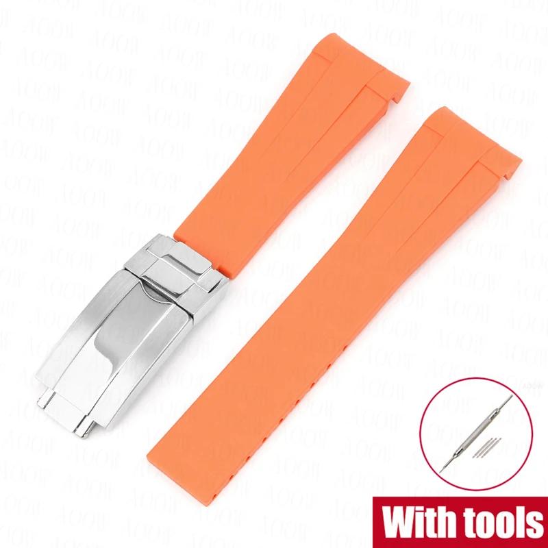 20mm Rubber Strap for Rolex GMT Daytona Submariner Waterproof TPU Curved End Replace Watch Band for Omega X Swatch MoonSwatch