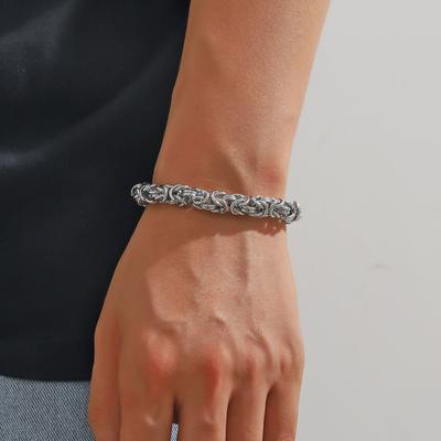 Браслет-цепочка унисекс византийский с застежкой-карабином из нержавеющей стали полированный толстый легкий хип-хоп