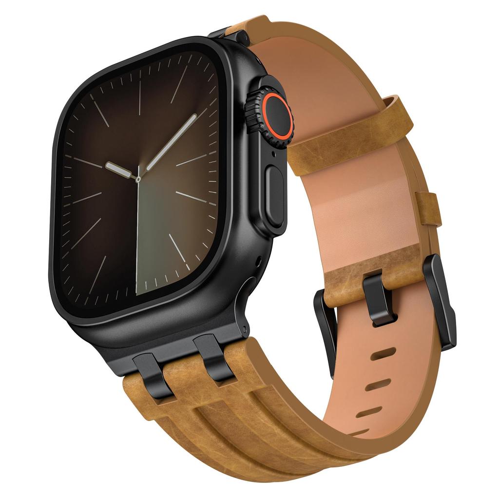 Кожаный ремешок для Apple Watch 49мм 46мм 45мм 44мм Роскошный мужской браслет для iWatch Ultra 3 Серии 11 10 9 8 7 6 SE
