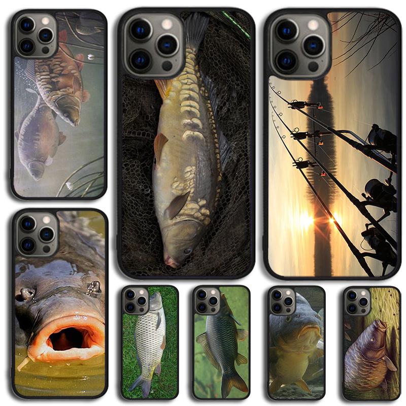Fish Fishing Carp Funny Phone Case For iPhone 17 Air 15 16e 14 13 Pro Max Coque 12 11 Pro Max PLUS cover