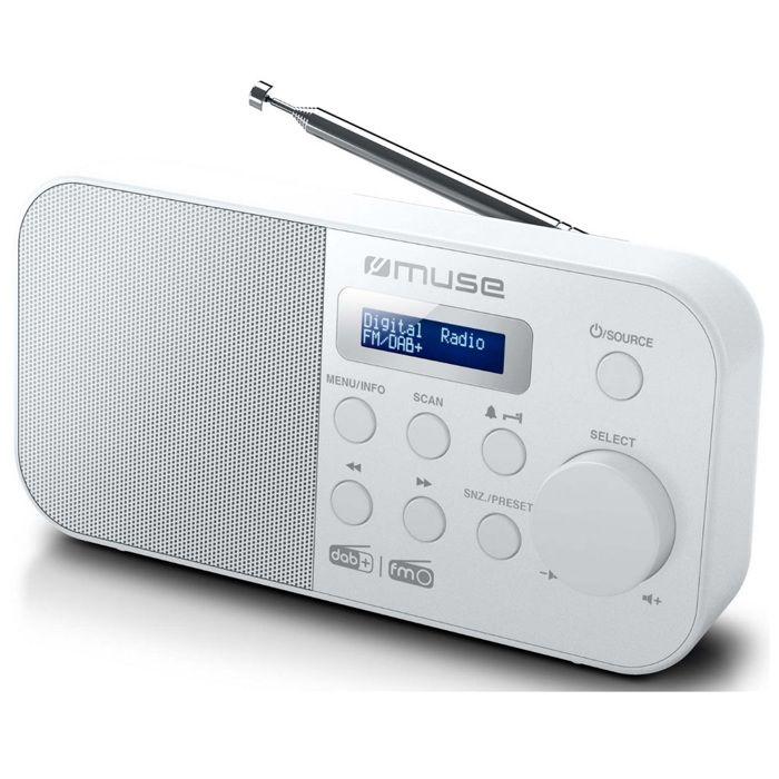 Radio Portable - MUSE - M-109 DBW - DAB + Et FM - Double Alarme - Haut-parleur Intégré