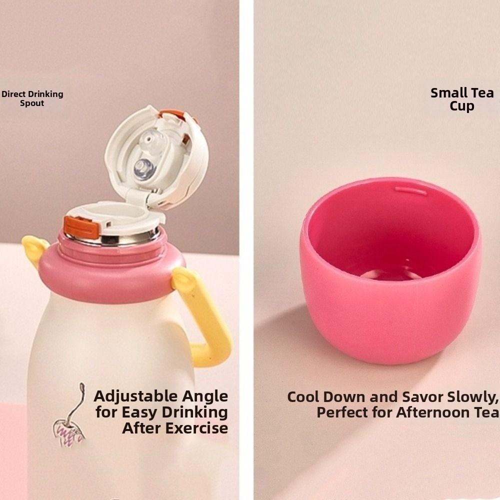 Double Drink Straw Stainless Steel Thermal Bottles Leak Proof Travel Thermal Cup Birthday Gifts