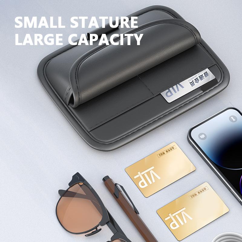 Держатель для автомобильных очков, кожаный солнцезащитный козырек для автомобиля, солнцезащитные очки, держатель для карточек, сумка для хранения в салоне