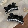 1Pcs Bow Pearl Small Hair Claw Clips Girls Black Ponytail Holder Barrettes Hair Accessories